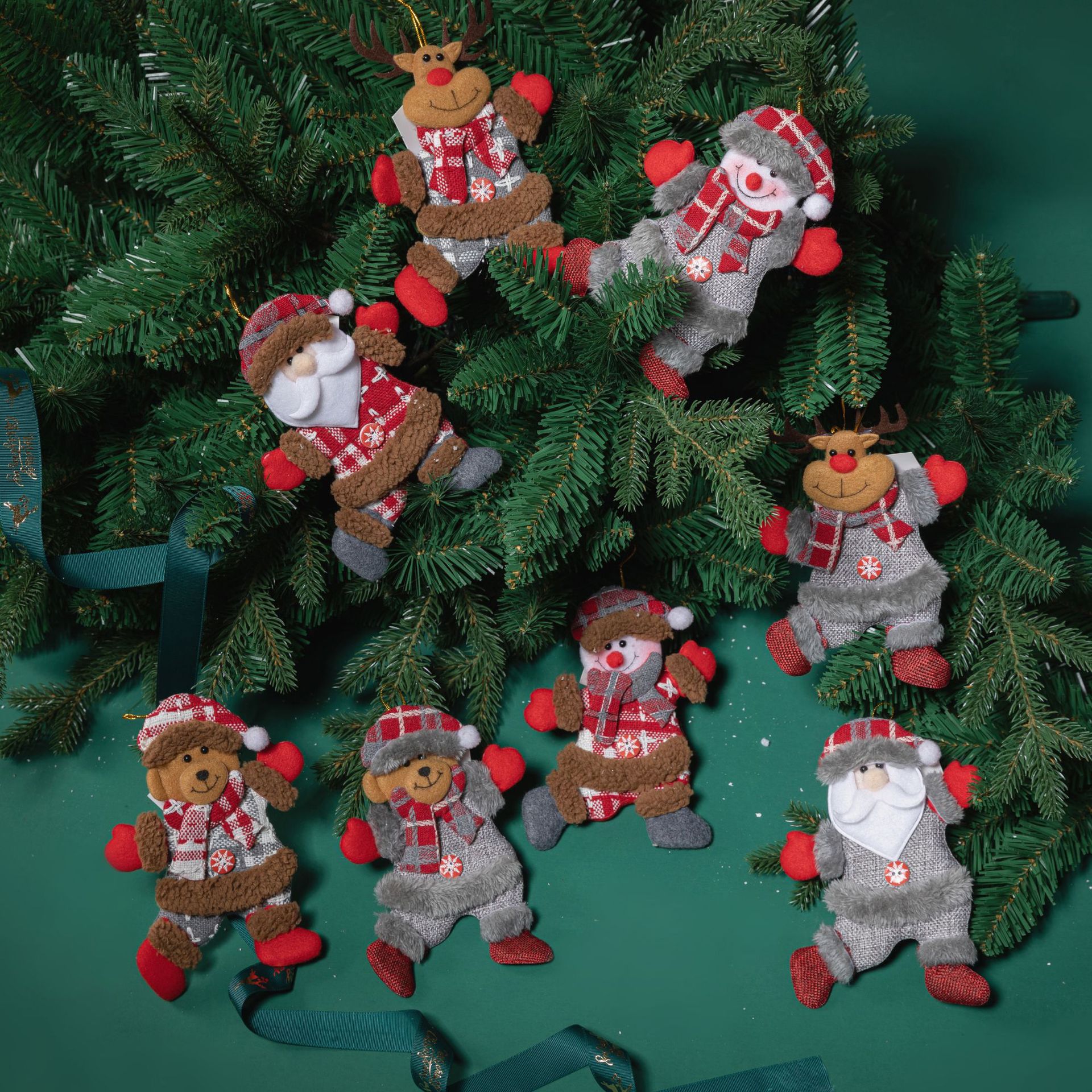 Dancing Christmas Soft Stuffed Dolls Santa Snowman Reindeer Bear Ornaments Plush Toy 