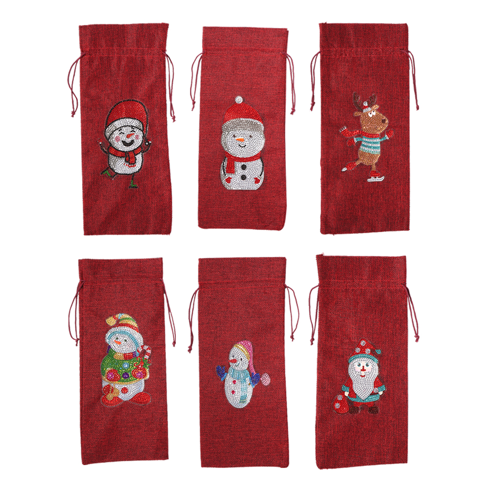 

Christmas Wine Bottle Bag - 5D DIY Craft Fashion Accessories, Snowman3, 501 Original