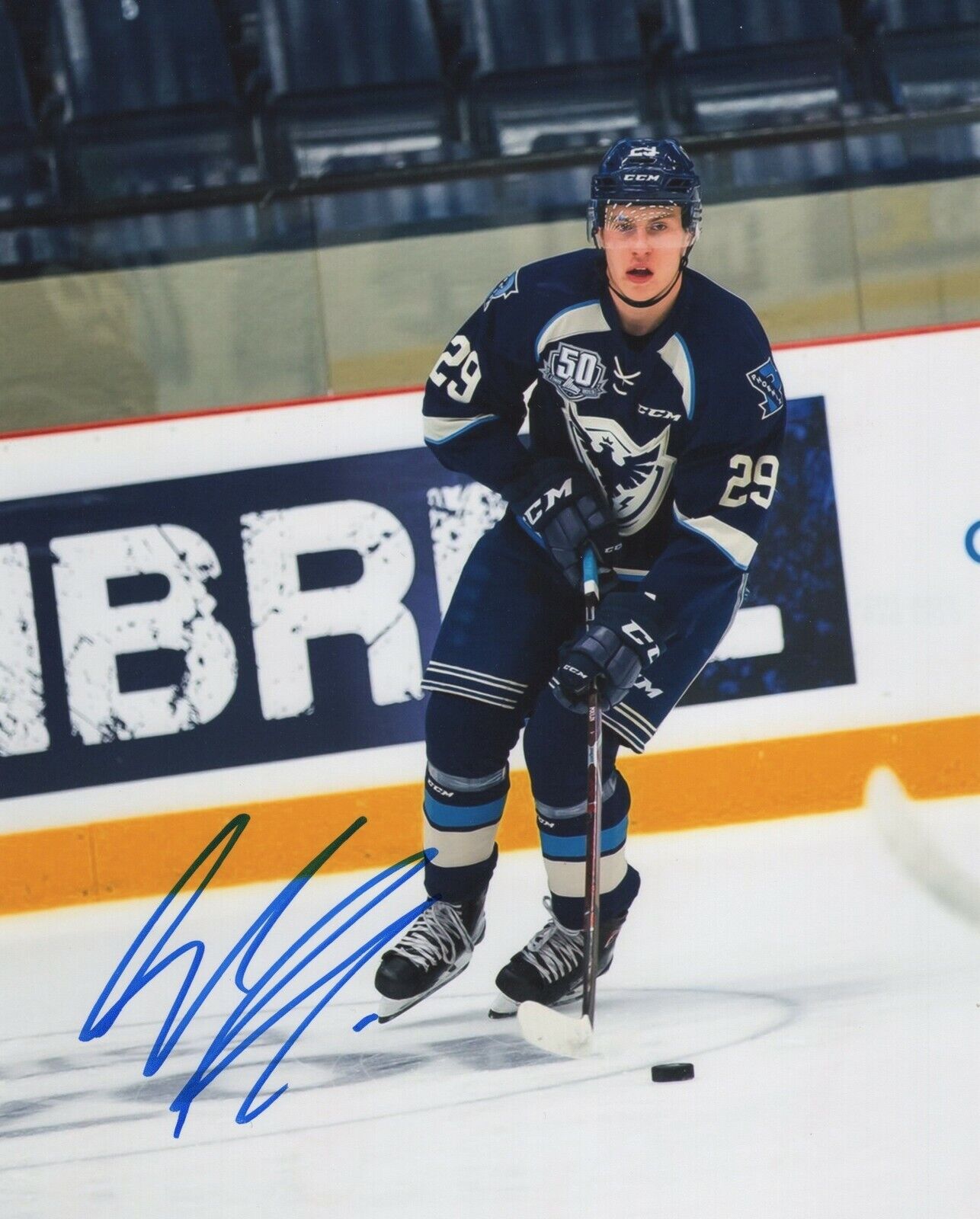 SAMUEL SAM POULIN SIGNED AUTOGRAPH SHERBROOKE 8X10 Photo Poster painting PENGUINS PROOF