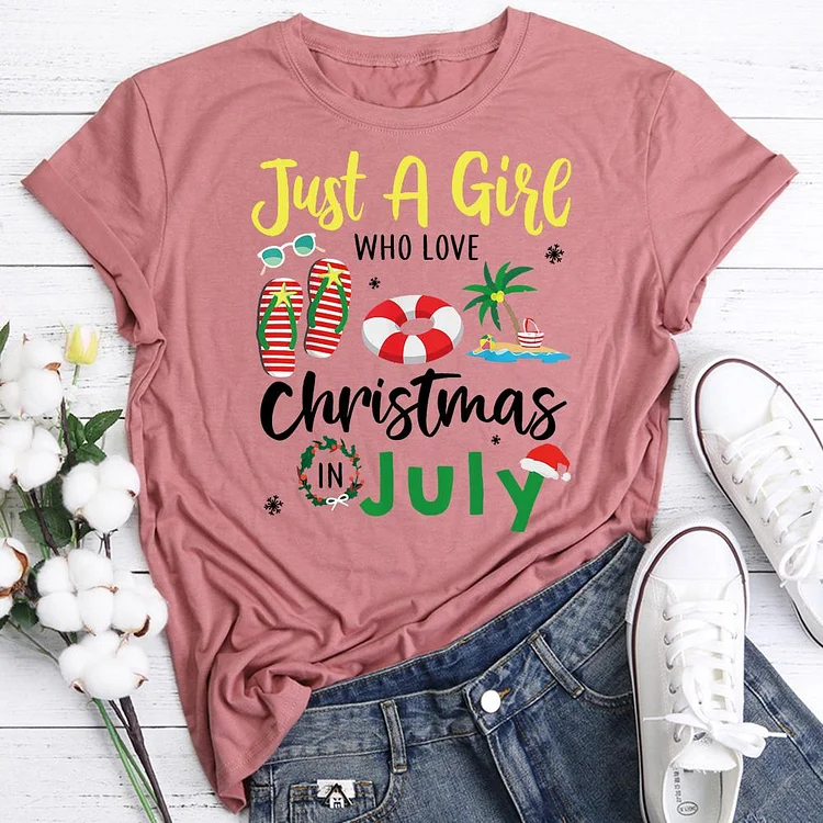 Just A Girl Who Loves Christmas In July T-Shirt-07676-Annaletters