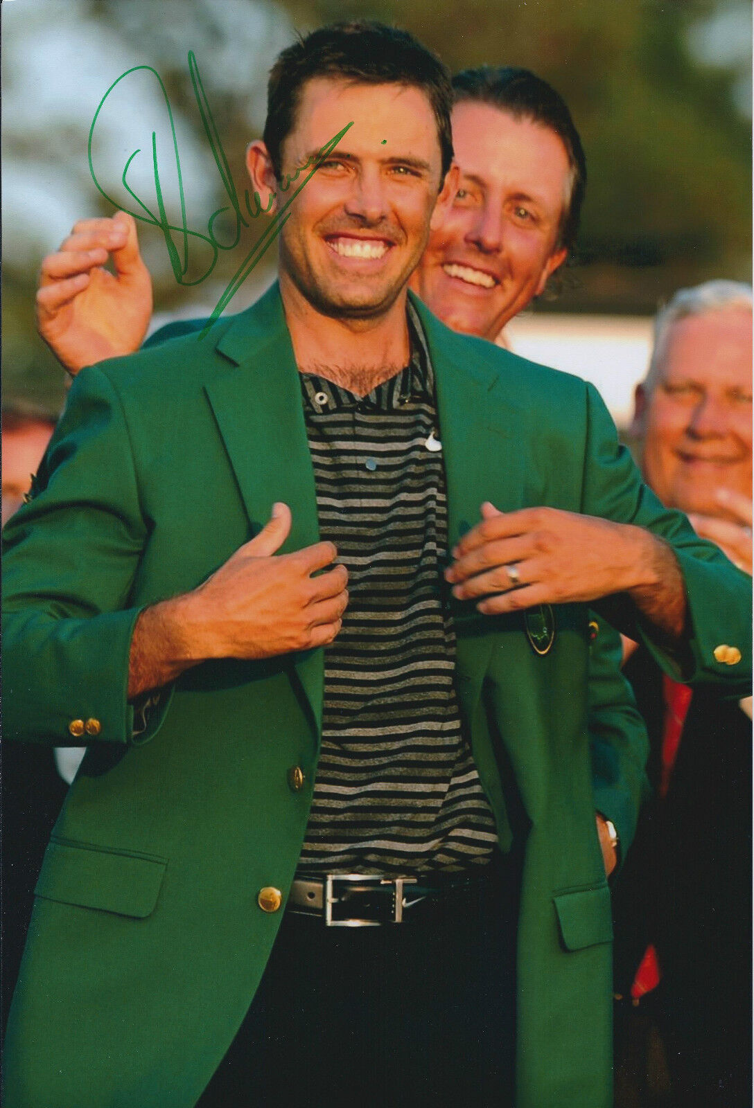 Charl Schwartzel SIGNED 12x8 Photo Poster painting AFTAL Autograph COA Augusta Green Jacket