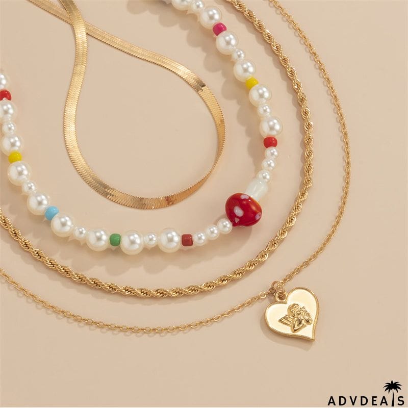 Creative Multi-layer Female Beaded Collarbone Chain Necklace