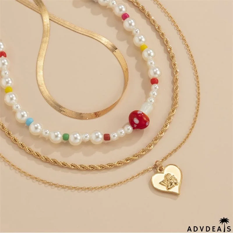 Creative Multi-layer Female Beaded Collarbone Chain Necklace