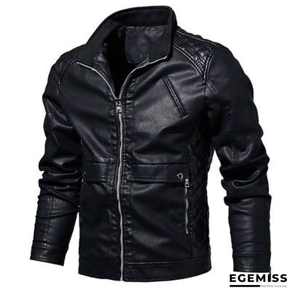 Mens Leather Jacket Fashion Vintage Leather Plus Size Stand Collar Coat | EGEMISS