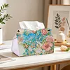 (24cm)Ocean Butterfly Rose 24cm DIY Diamond Painting Rhinestones Decorative Tissue Box Reusable Crystal Mosaic PU Tissue Holder for Home Car Desk Decoration Craft