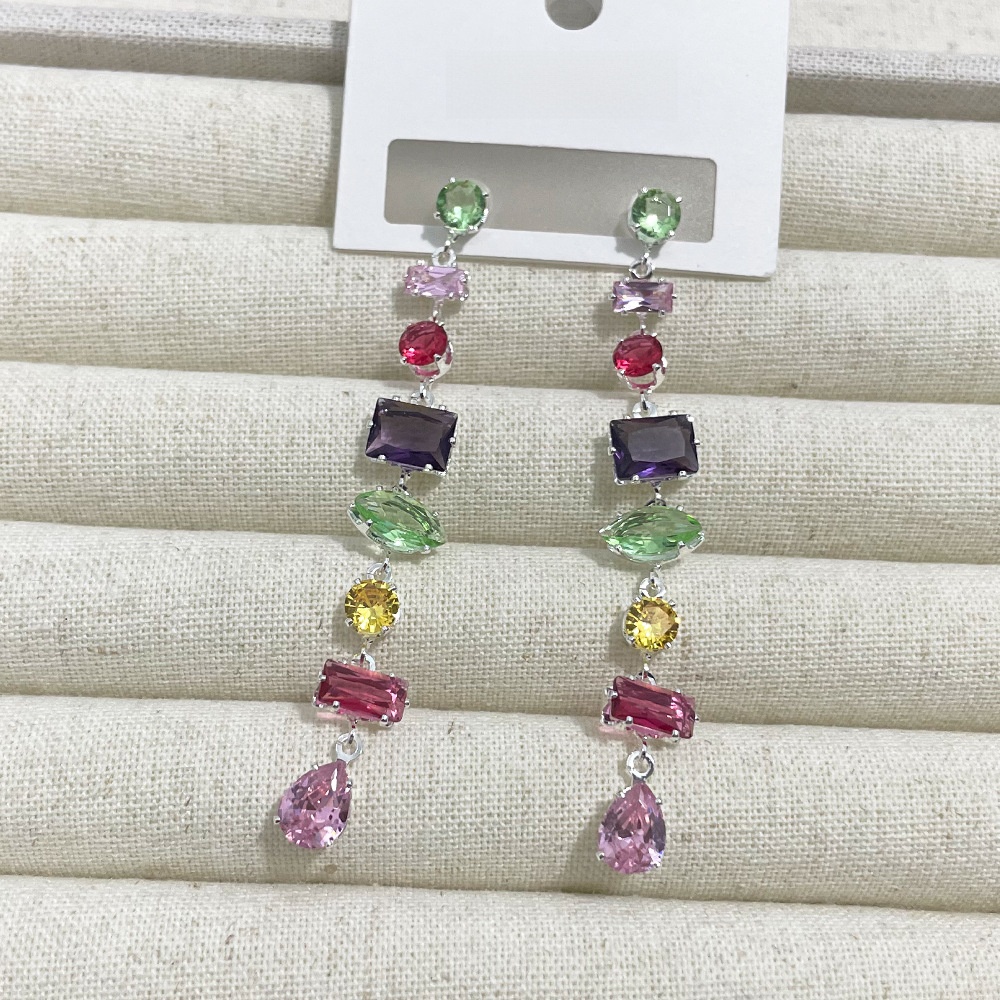 Fashion Droplet Artificial Crystal Diamond Inlay Stud Earrings