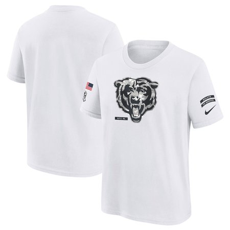 Youth Chicago Bears  White 2024 Salute To Service T-Shirt