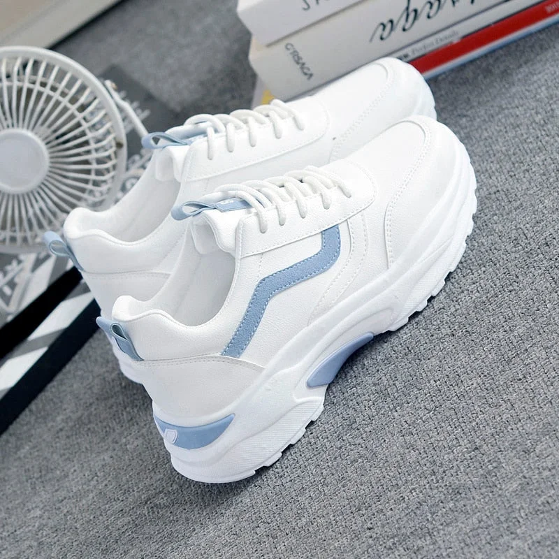 Women Sneakers 2019 Fashion Casual Shoes Woman Comfortable Breathable White Flats Female Platform Sneakers Chaussure Femme