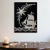 DIY Pearl Painting Sailboat for Home Wall Decor with Frame(40x30cm)