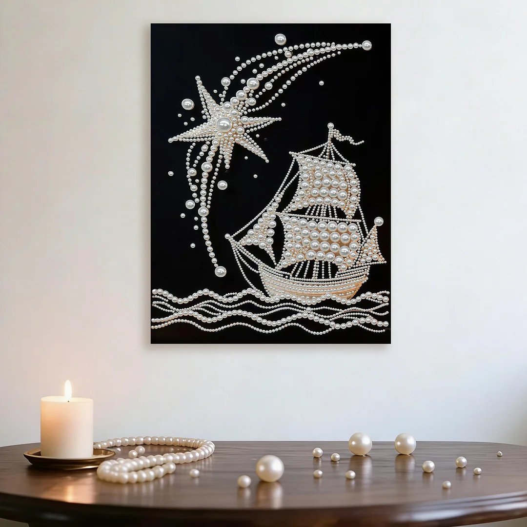 Sailboat - DIY Pearl Diamond Art Kit With Frame 30*40cm