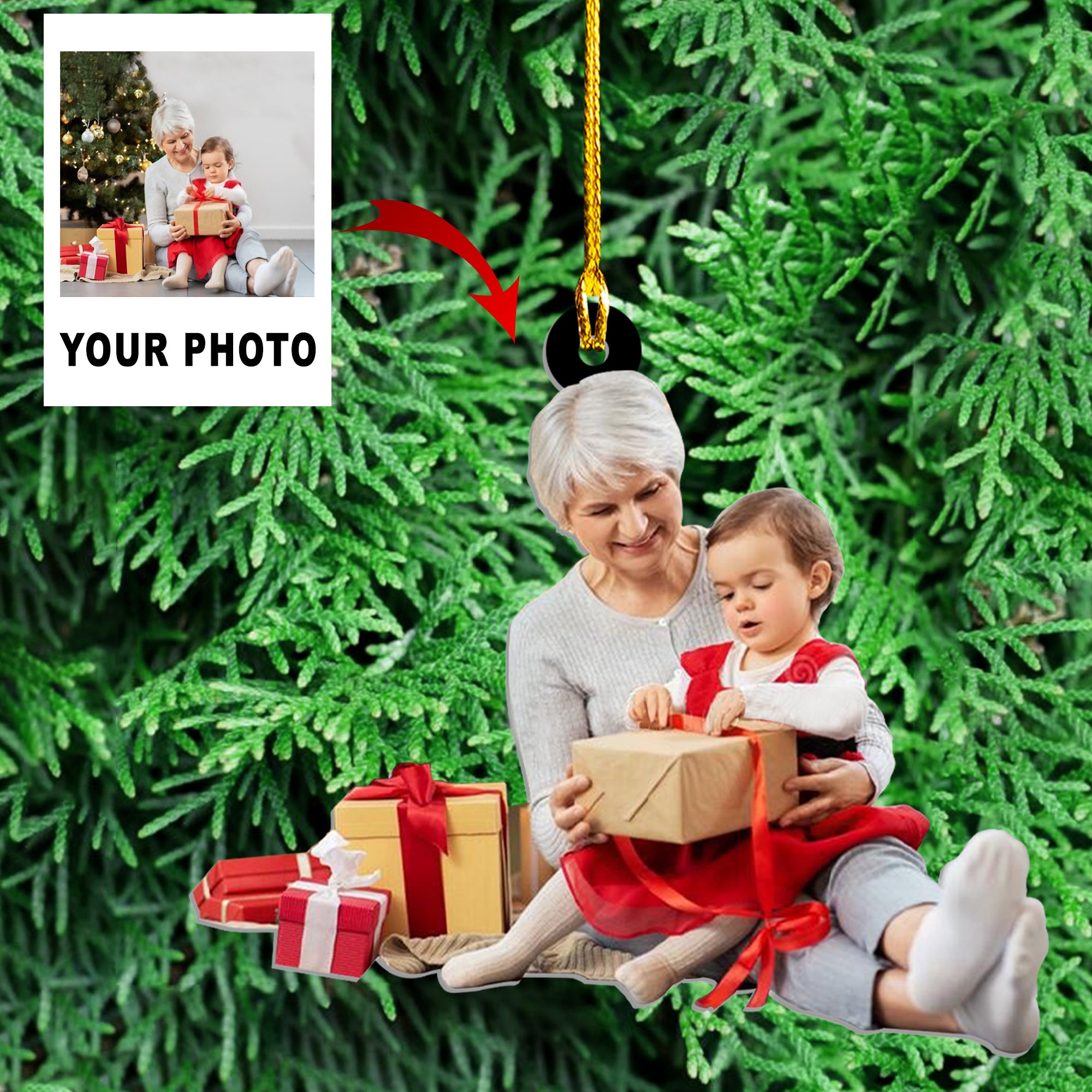 Personalized family photo ornament