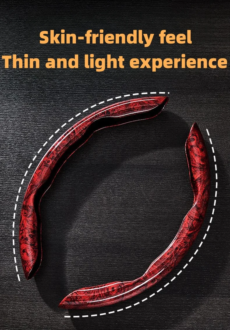 Car Peach Wood Steering Wheel Cover (2PCS)