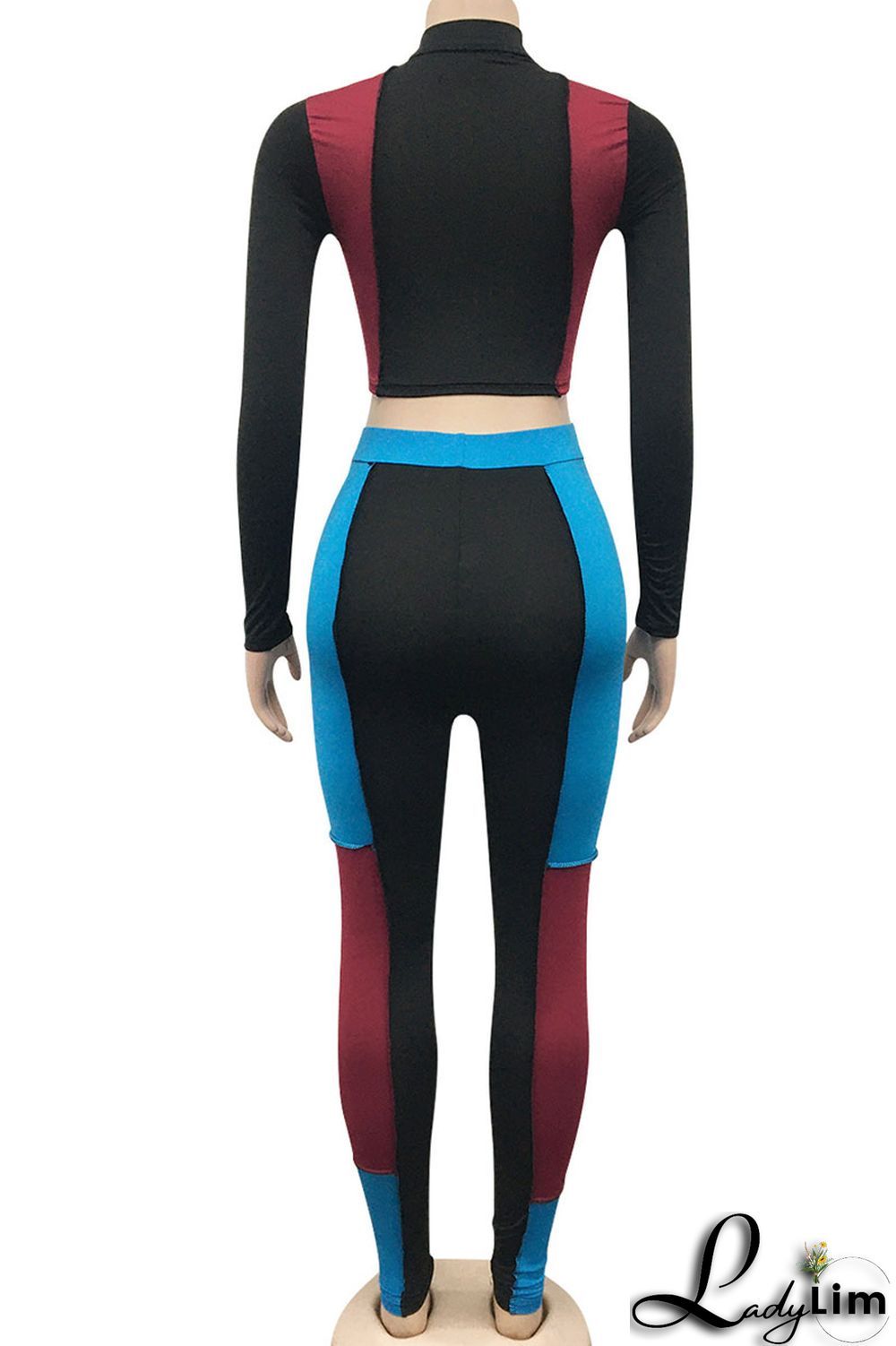 Apricot Sexy Solid Split Joint Mandarin Collar Long Sleeve Two Pieces