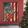 Diamond Painting-DIY Full Round Drill Elk And Flag