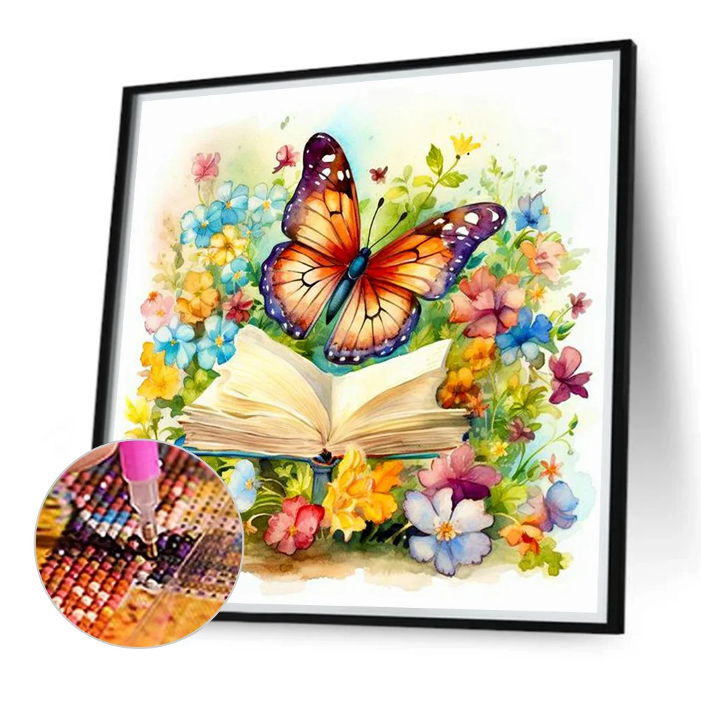 Diamond Painting - Full Round Drill - Butterfly Book(Canvas|40*40cm)