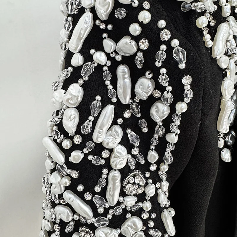 Nigikala Nigikala Star Fashion New Heavy Industry Nails Set A Buckle Suit Jacket Trousers Set