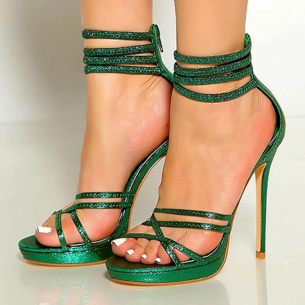 Patent Leather High Heels Ankle Strap Pumps Nicepairs