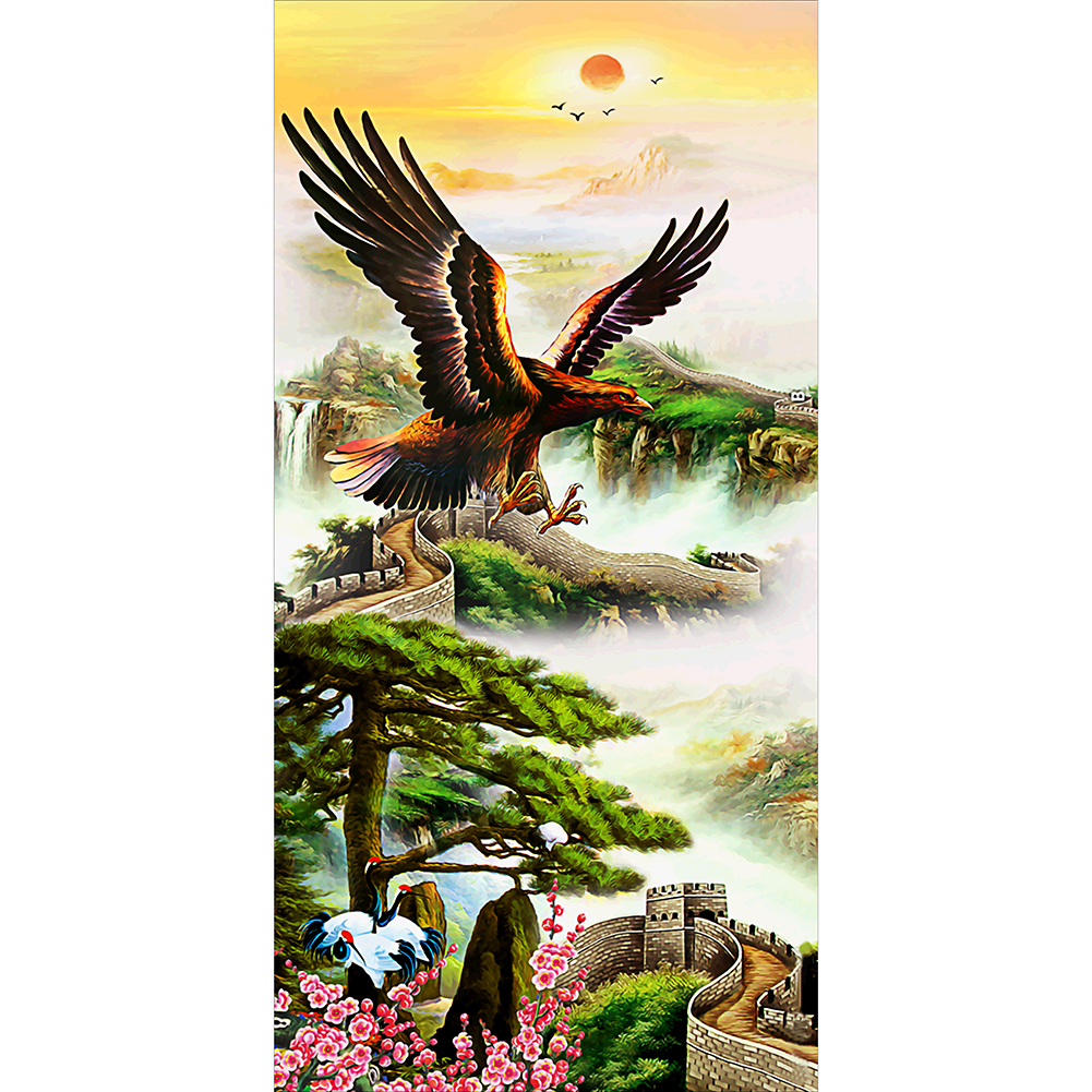 

45*85CM - Round Drill Diamond Painting - Soaring Eagle, 501 Original