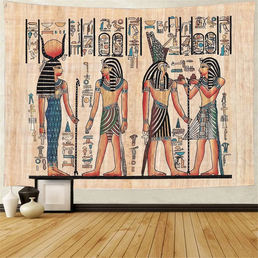 Yellow Ancient Egypt Tapestry Wall Hanging Old Culture Printed Hippie Egyptian Tapestries Wall Cloth Home Decor Vintage Tapestry