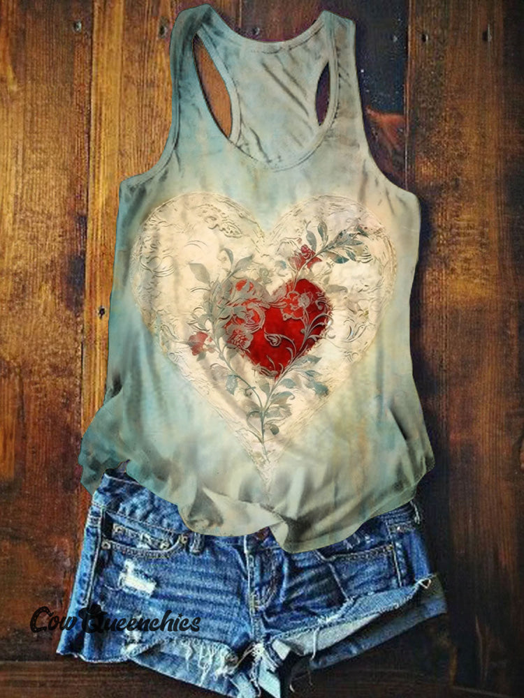 Women&rsquo;s Love Heart Print Tank Top Multicolor / S