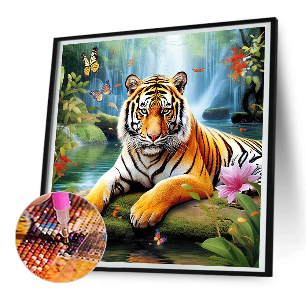 Diamond Painting - Full Round Drill - Forest Tiger(Canvas|30*30cm)
