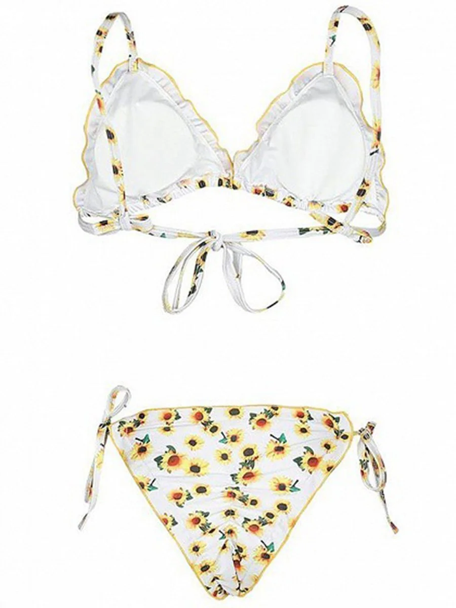 Floral Triangle Sexy Bikini Set