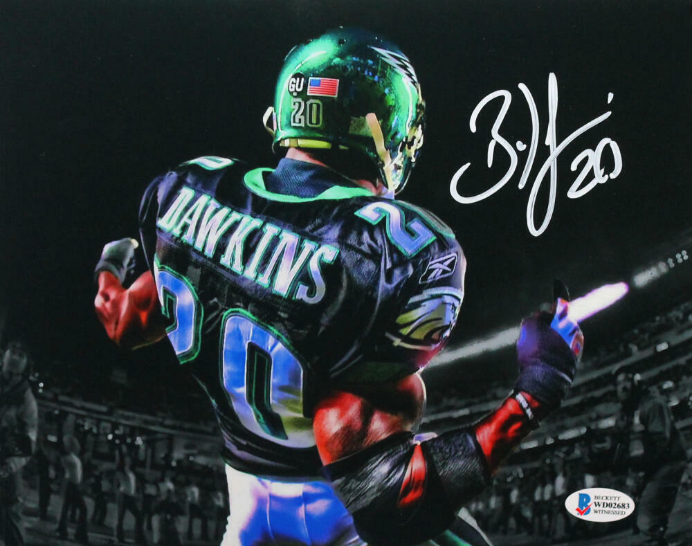 Brian Dawkins Autographed Eagles 8x10 Back View Photo Poster painting - Beckett W Auth *White