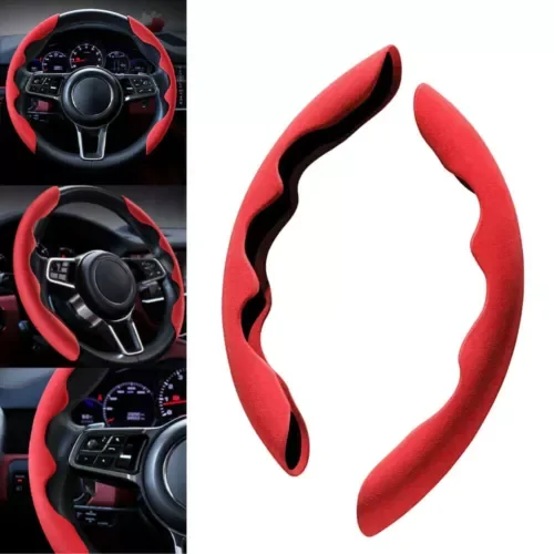 Dronehint Red Car Parts Anti-Skid Plush Steering Wheel Cover For Auto Interior Accessories (For: Land Rover) Parts
