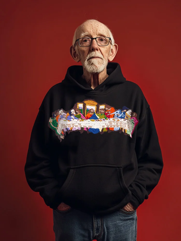 The Last Supper Cartoon Colorful Hooded Sweatshirt
