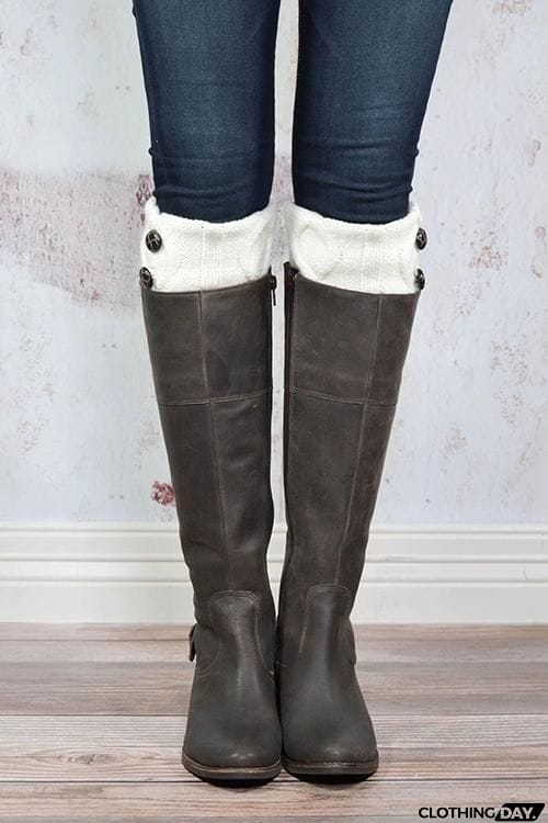 Tortoise Shell Button Boot Cuffs