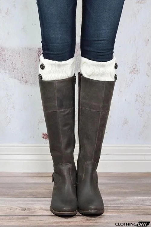 Tortoise Shell Button Boot Cuffs