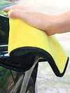 Car Wash Towel Absorbent Coral Fleece Towel for Home Cleaning Yellow+Grey