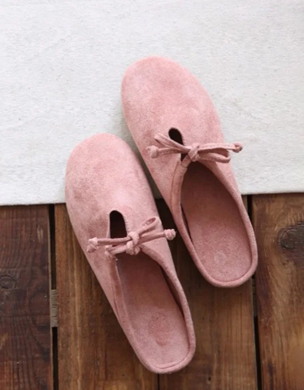 Women's Elegant Soft Sole Suede Flat Slippers Mules