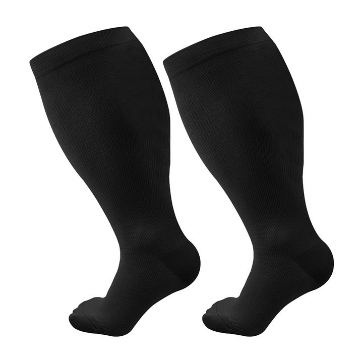 🔥2XL-7XL Solid Color Running Fitness Compression Socks For Obese Men And Women Sports Socks