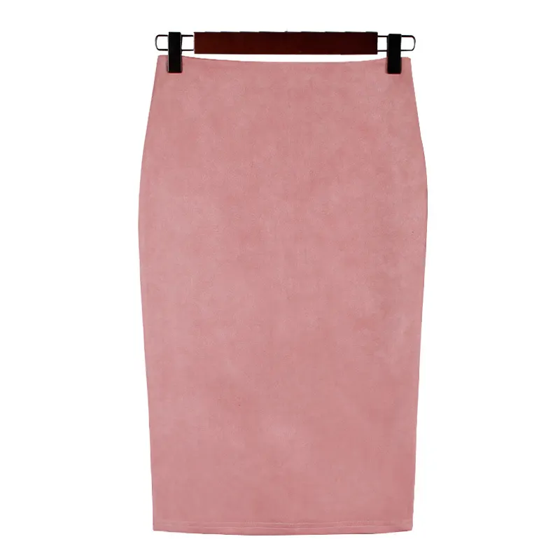 Churchf Churchf Skirt Solid Color Split Deer Skin Velvet Skirt High Purse Hip Thin Versatile Skirt