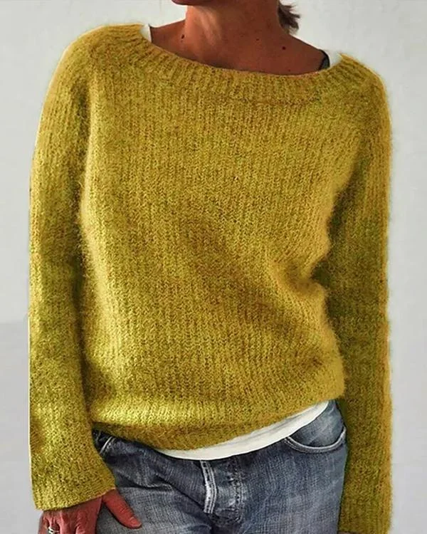 Basic Solid  O Neck Sweater