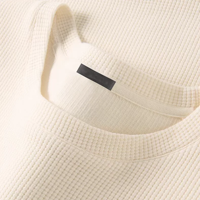 Men's Vintage Waffle Knit T-Shirt-INSPIREUSE