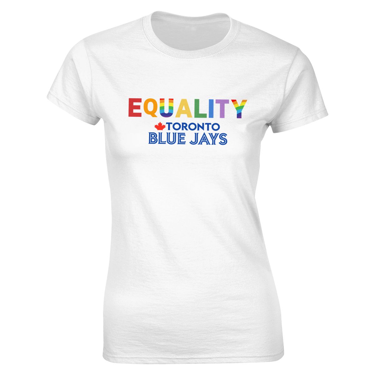 Toronto Blue Jays Rainbow Equality Pride Women's Crewneck T-Shirt