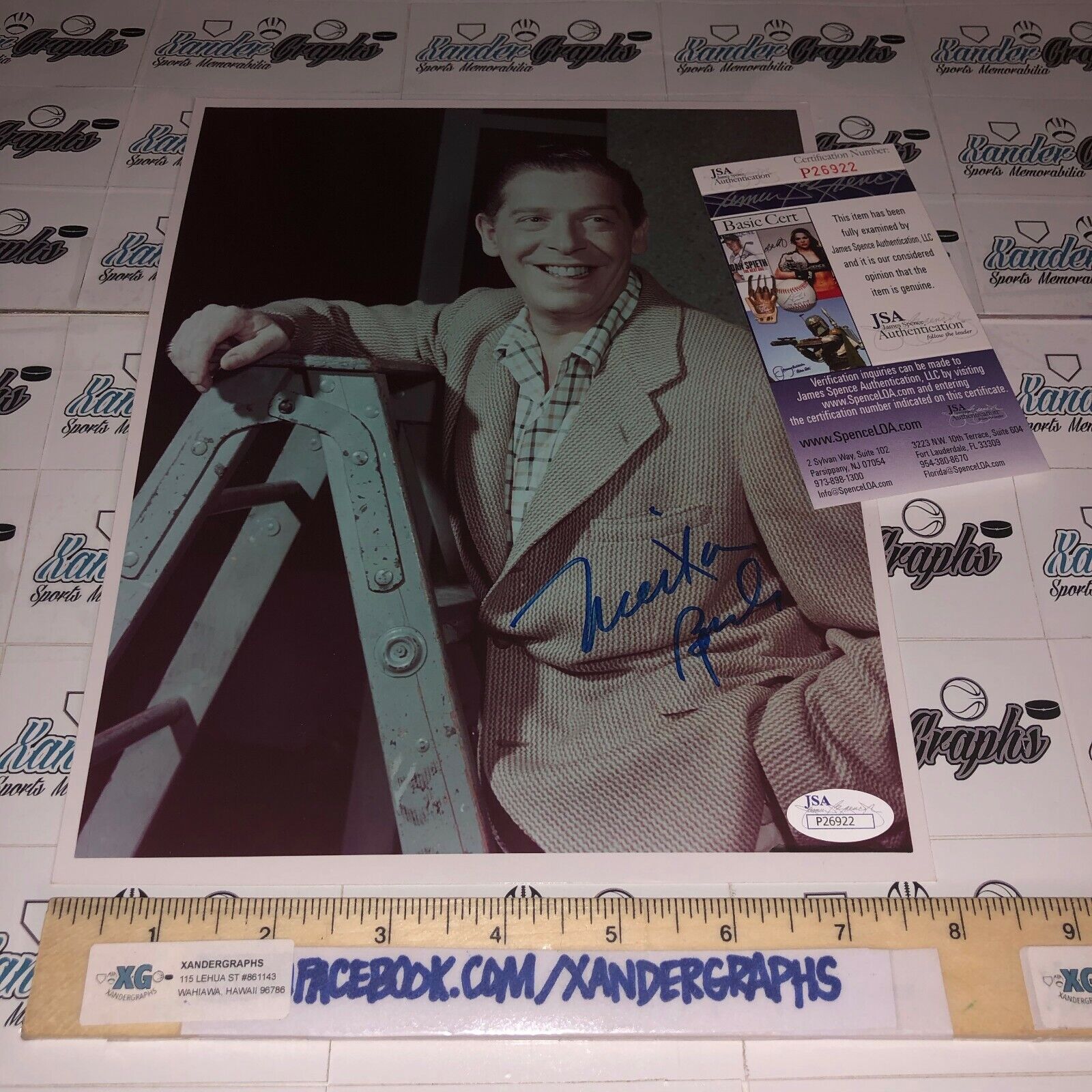 MILTON BERLE SIGNED AUTOGRAPHED 8X10 Photo Poster painting Photo Poster paintingGRAPH JAMES SPENCE COA JSA