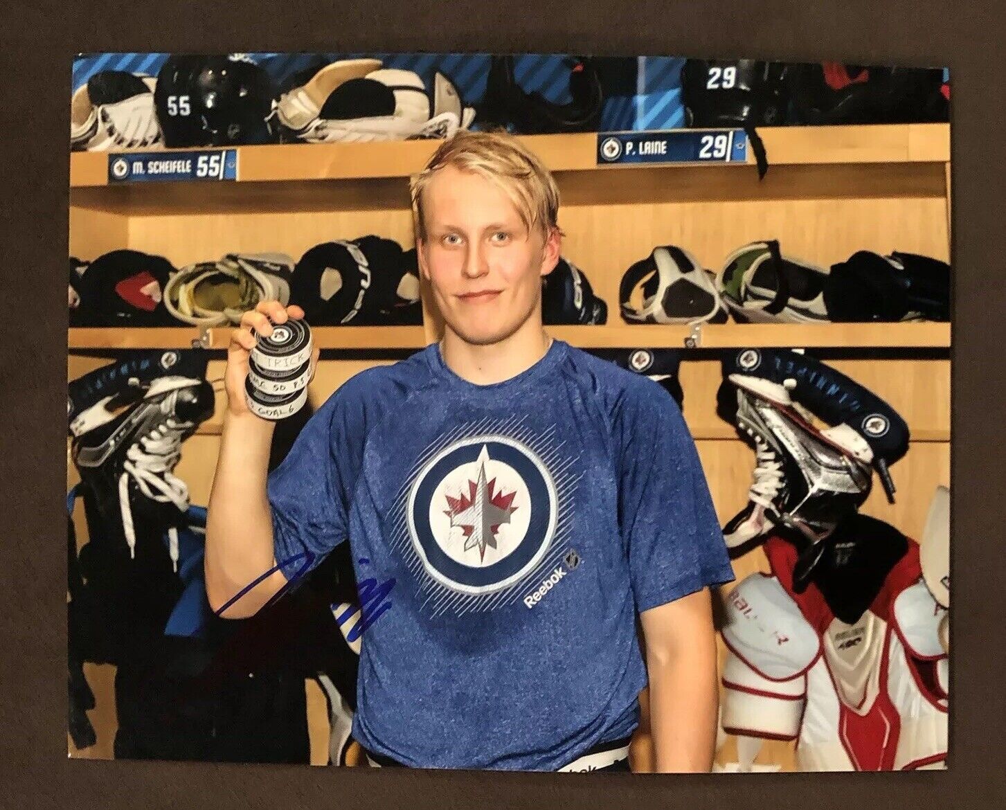 Patrik Laine Winnipeg Jets All Star Signed 8x10 Photo Poster painting Hat Trick Proof Autograph