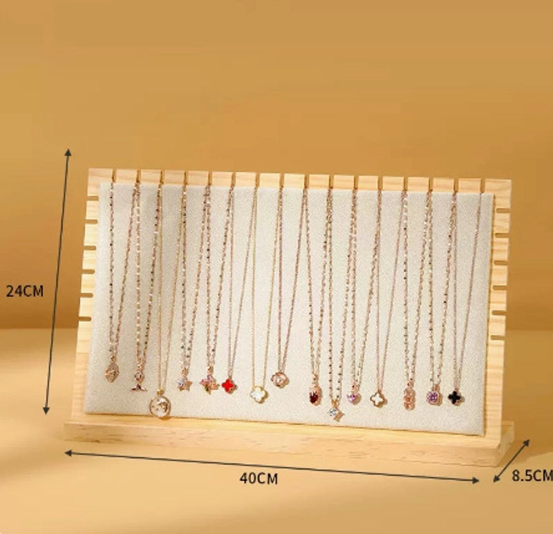 1 Piece Solid Wood Flannel Minimalist L Shape Jewelry Display