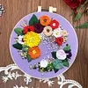 Flower-DIY Embroidery Kit with Pattern Cotton Threads Needles Hoop 30*30cm/11.81*11.81in tapestrymarket