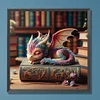 (US Local)Paint By Numbers Kit On Canvas DIY Oil Art Little Dragon Sleep On Book 40x40cm