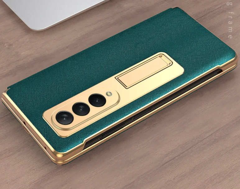 Samsung Z Fold 3/4 Hinge with Stand Tempered Film Shockproof Phone Case