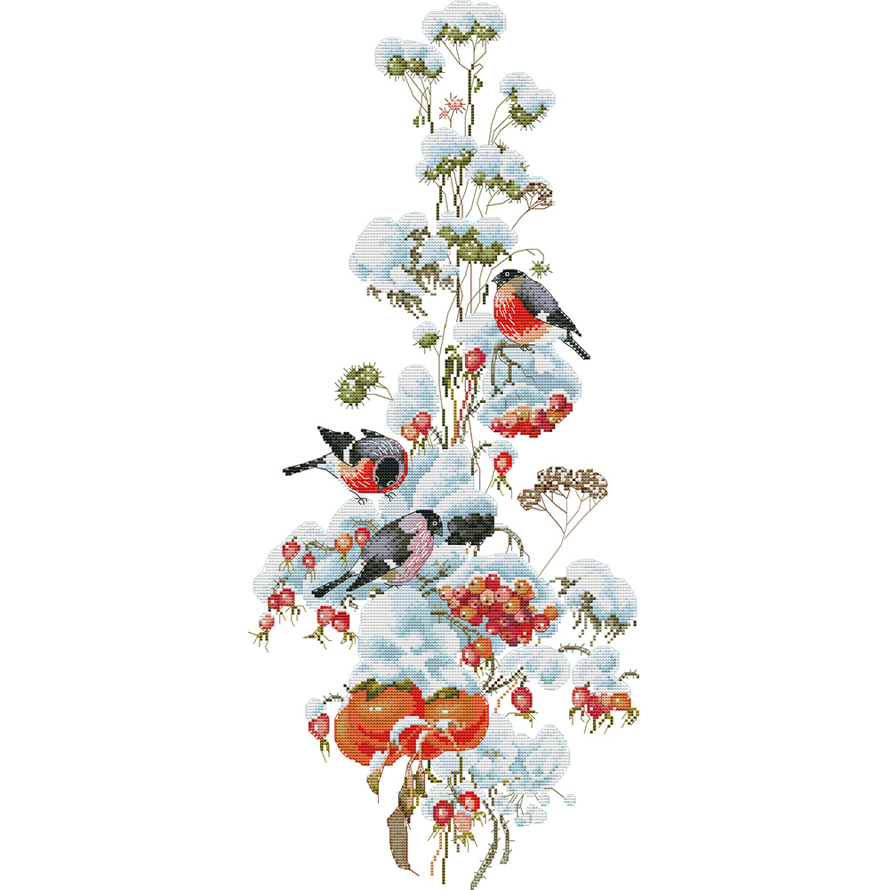 

32*64CM - 14CT Stamped Cross Stitch-Flowers Series, 501 Original