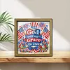 Diamond Painting Special Shaped Drill Independence Day With Frame(8.46x8.46inch)