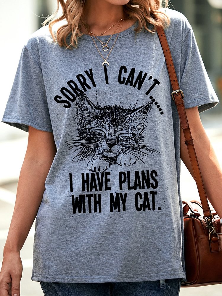 Bestdealfriday Sorry I Cant I Have Plans With My Cat Organic Cotton T-Shirt
