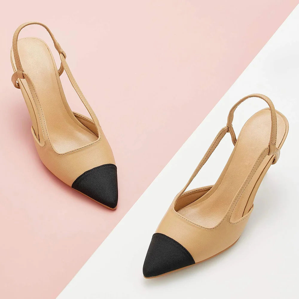 Pointed Toe High Heels Pumps Genuine Leather Women Shoe Shallow Thin Heel Dress Shoes