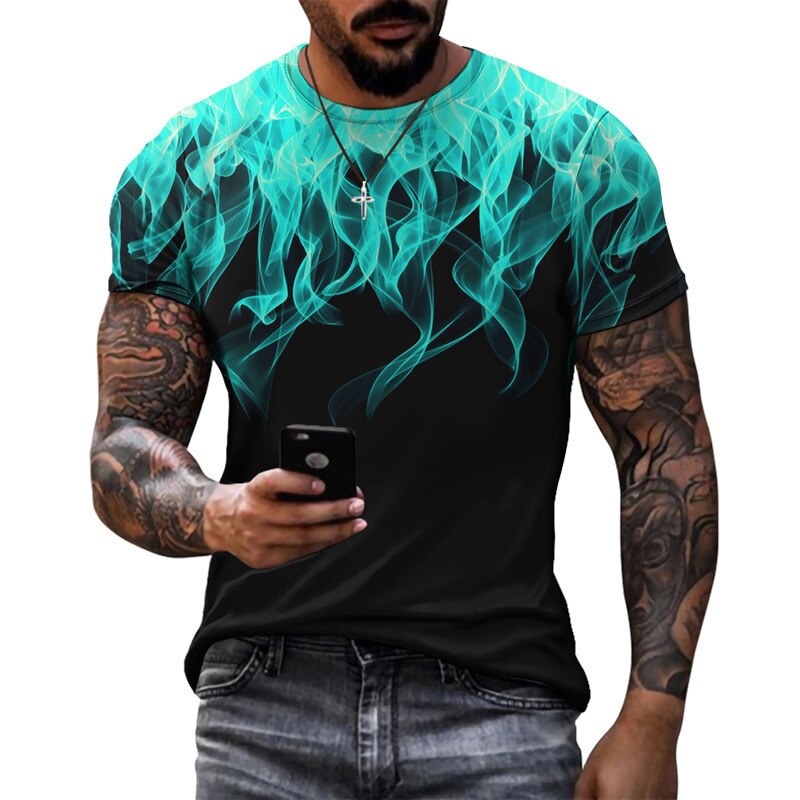 

Flame - 3D Printed Men T Shirt, Xxl, 501 Original