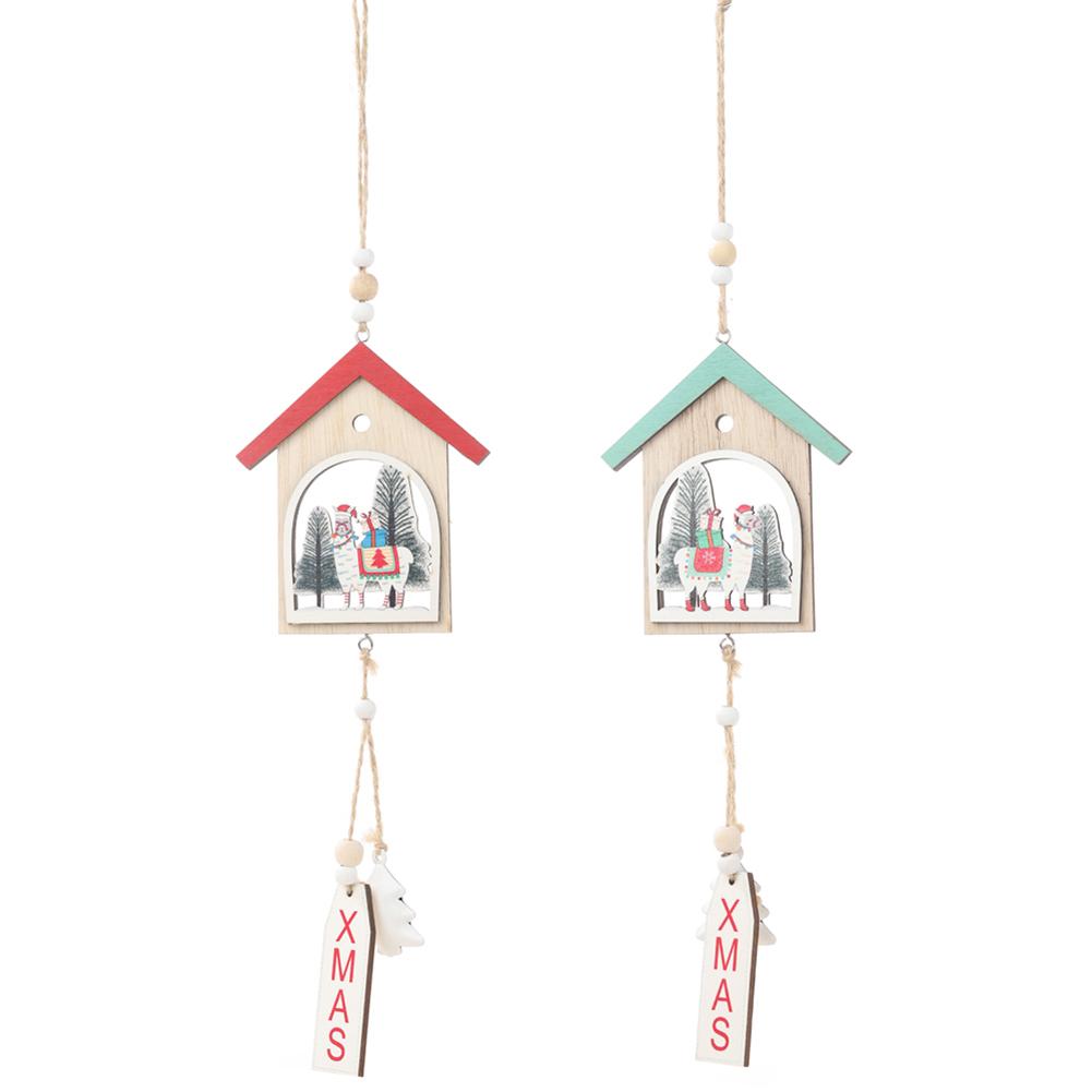 

Creative Hollow-out Alpaca House Christmas Hanging Ornaments Children Gifts, Red, 501 Original